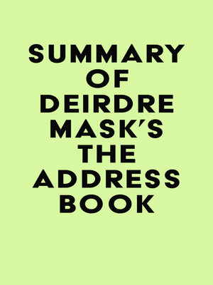 cover image of Summary of Deirdre Mask's the Address Book